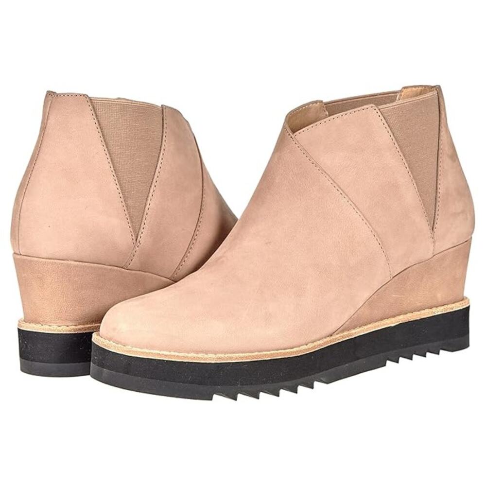 Eileen Fisher Caddy Barley Nubuck Tan Women's Bootie Size 7 New Without Box